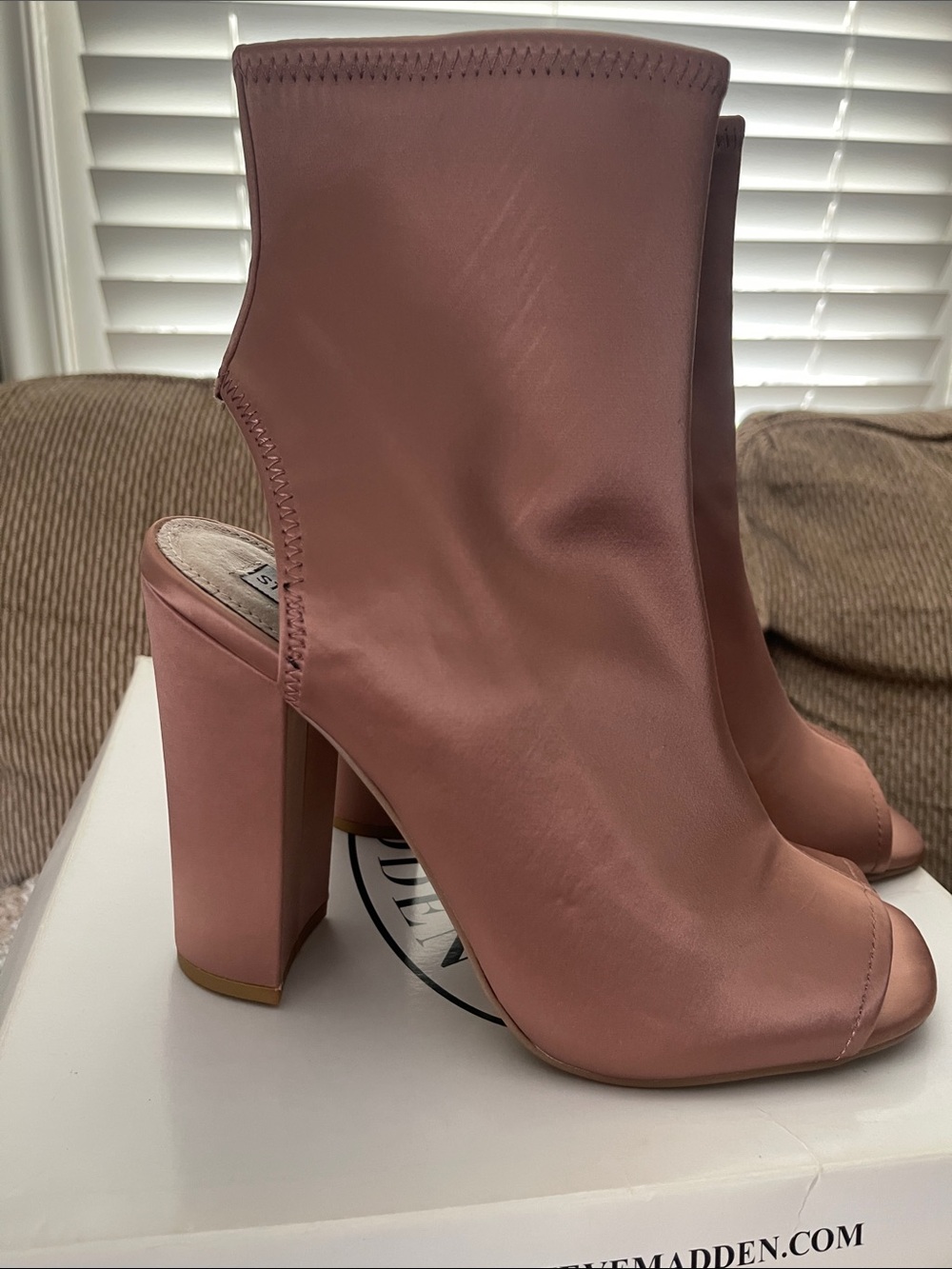 Steve Madden Women’s Peep-Toe Block Heel Booties